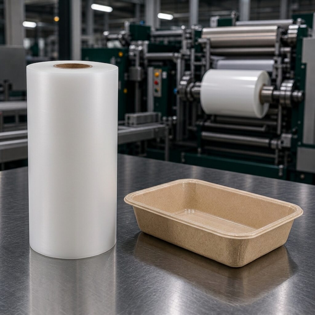 PP/PE 紙塑容器用覆膜 F3137（70μm）膜卷與紙漿模塑餐盒